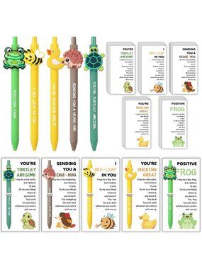 30 Sets Funny Animal Pens & Motivational Cards - Perfect Employee Appreciation